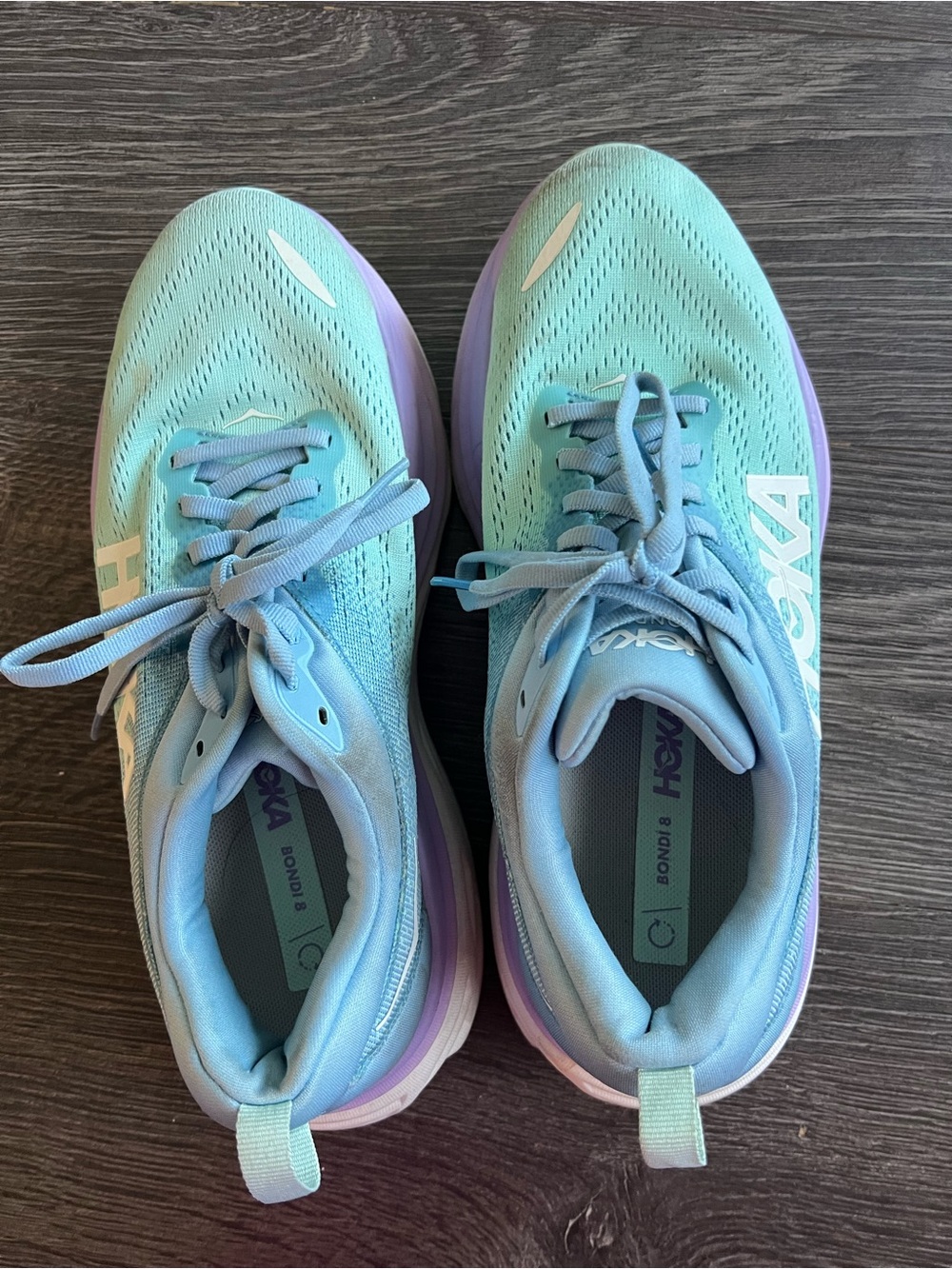 Hoka Women's Bondi 8 Running Shoes - Mint / Lavender